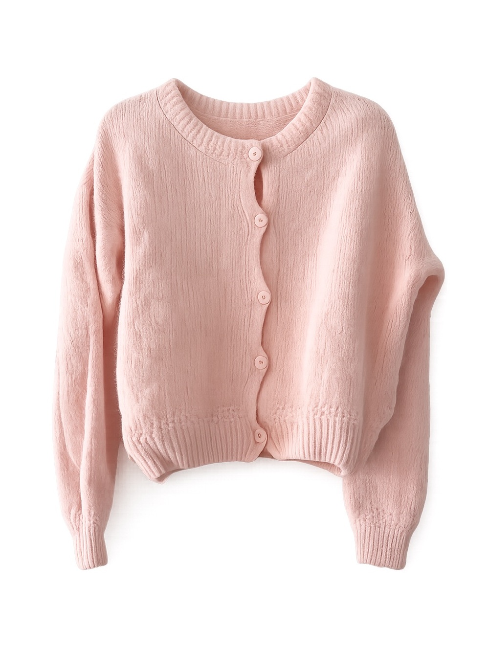 Vintage Made in Italy Light Pink Mohair Blend Button-Down Cardigan size S